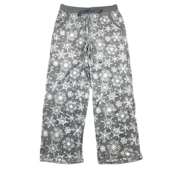 25. NWT Nautica 2-Piece Gray Snowflake Long Sleeve Fleece Pajama Set Small - Picture 3 of 7